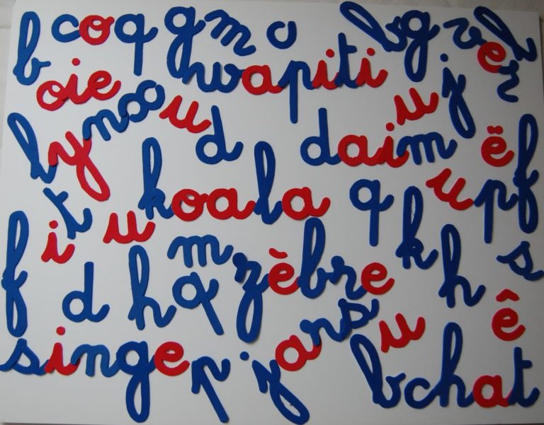Lettres mobiles cursives (de type Montessori) Lire écrire compter